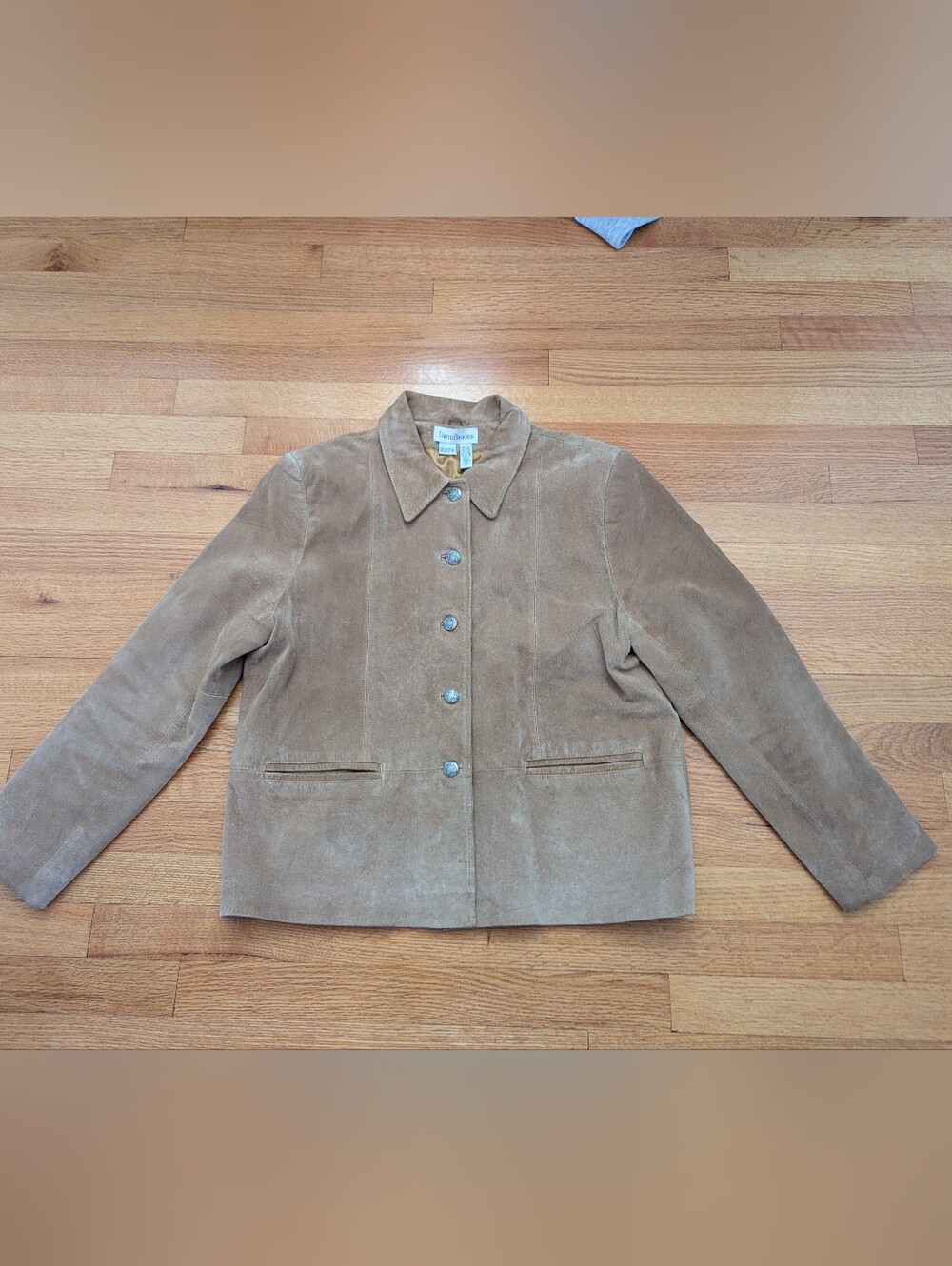 David Brooks Women's Tan suede button up Lined Jacket Size L
